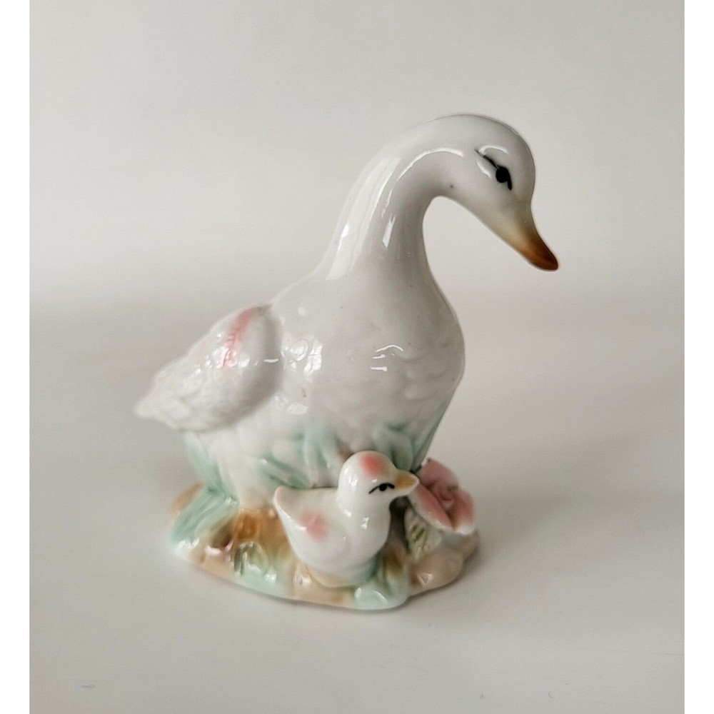 Vintage Mama with Baby Duckling Figurine